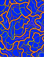 Vibrant Abstract Organic Pathway Rug