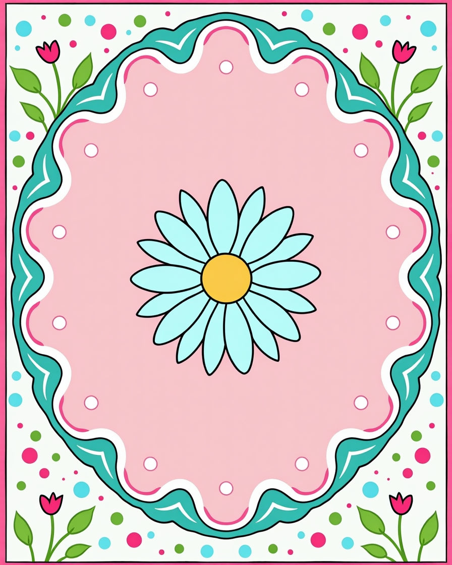 Whimsical Floral Dot Delight Rug