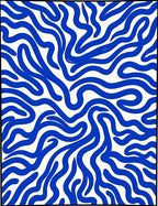 Bold Blue Wavy Abstract Pattern Rug