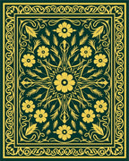 Elaborate Floral Medallion Pattern Rug