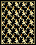 Elegant Gold And Orange Floral Pattern Rug