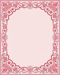 Elegant Pink Floral Scroll Border Design Rug
