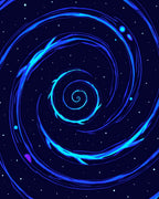 Deep Space Swirl Abstract Pattern Rug