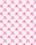 Pink Floral Outline Pattern Rug