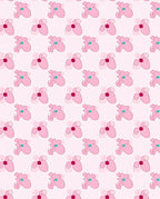 Pink Floral Outline Pattern Rug