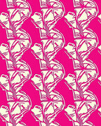 Vibrant Pink Abstract Organic Repetition Rug