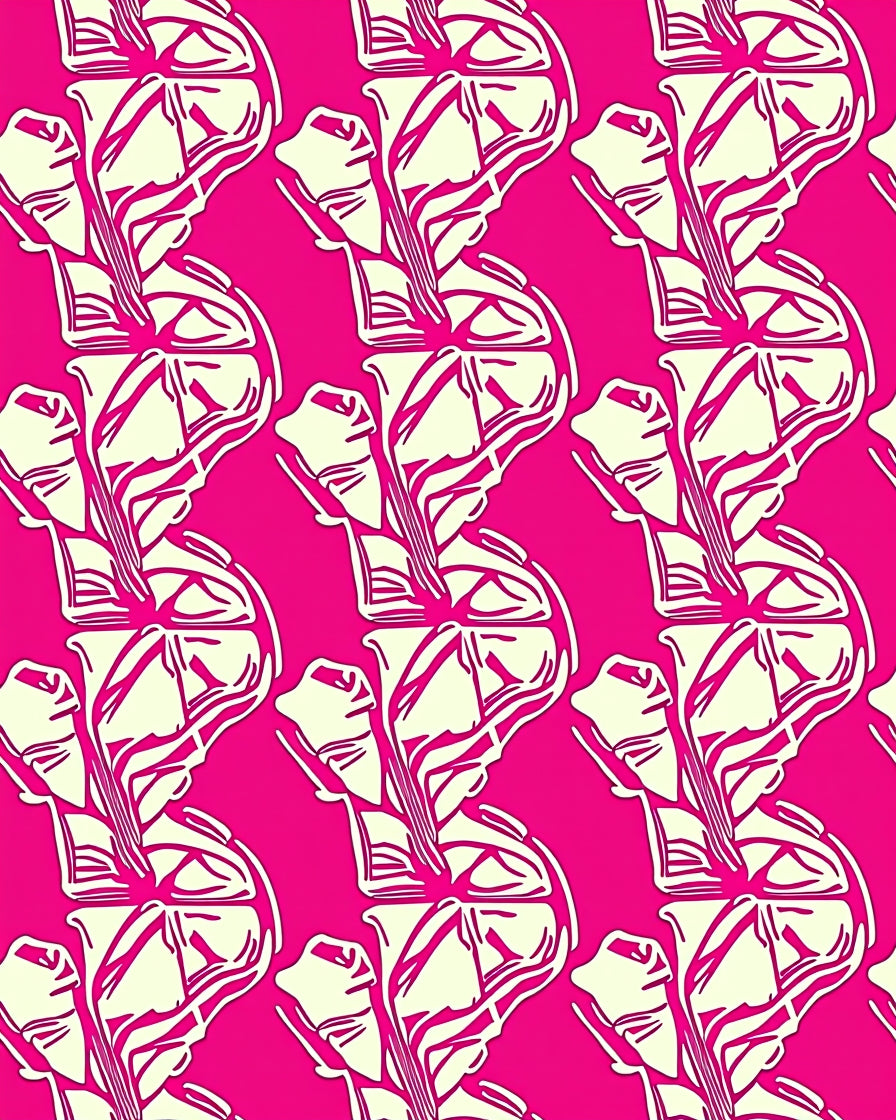 Vibrant Pink Abstract Organic Repetition Rug