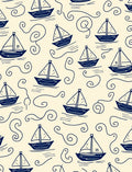 Nautical Sailboat Swirl Pattern Rug