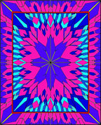 Vivid Geometric Starburst Pattern Rug