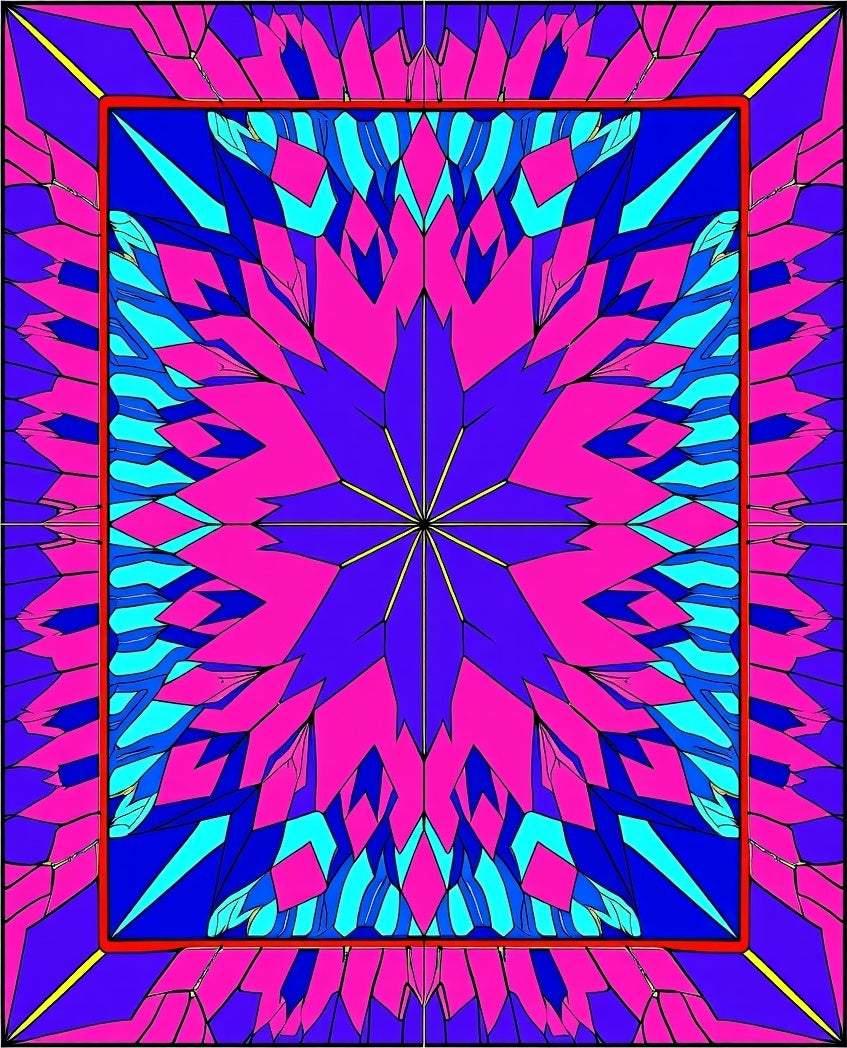 Vivid Geometric Starburst Pattern Rug