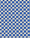 Blue Cream Geometric Square Design Rug