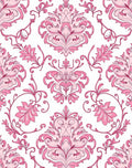 Elegant Pink Floral Scrollwork Patterns Rug