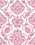 Elegant Pink Floral Scrollwork Patterns Rug