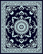 Classic Floral Medallion Contour Pattern Rug