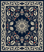 Elegant Floral and Mandala Design Rug