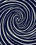Deep Blue Spiral Swirl Pattern Rug