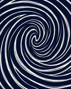 Deep Blue Spiral Swirl Pattern Rug