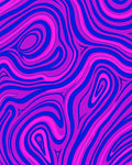 Vibrant Magenta Blue Swirl Pattern Rug
