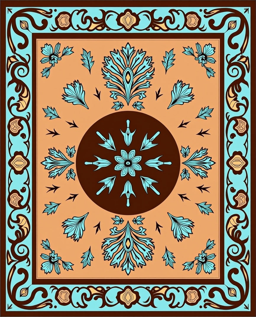 Floral Medallion Accent Rug