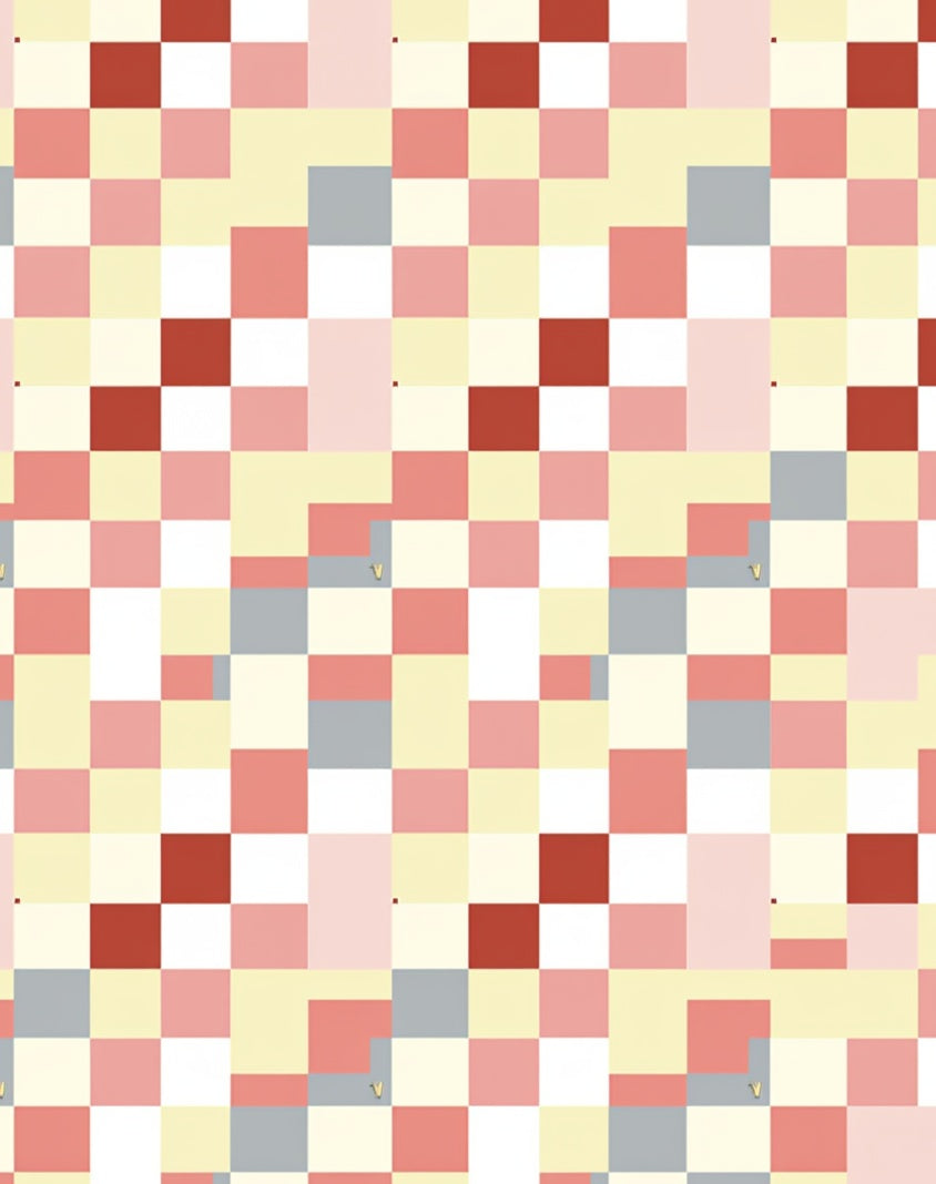Patchwork Square Patterned Warm Tone Rug