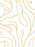 Elegant Gold Swirl Organic Pattern Rug