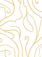 Elegant Gold Swirl Organic Pattern Rug