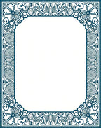 Art Nouveau Floral Swirl Border Design Rug