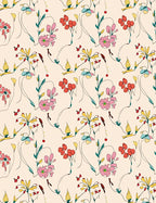 Delicate Floral Vine Patterned Design Rug