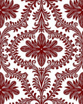 Crimson Floral Baroque Pattern Rug