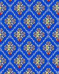 Grand Blue Floral Lattice Rug