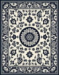 Elegant Floral Medallion Motif Rug