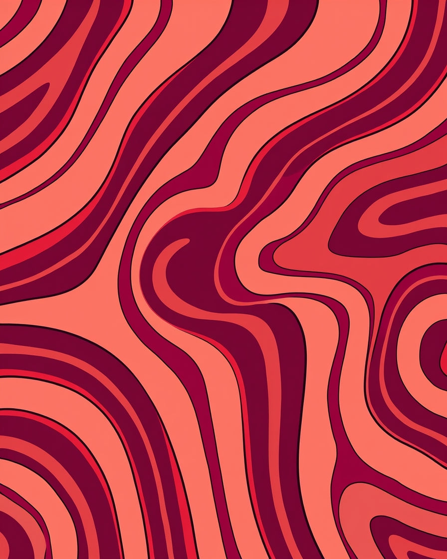 Groovy Wavy Pink Purple Design Rug