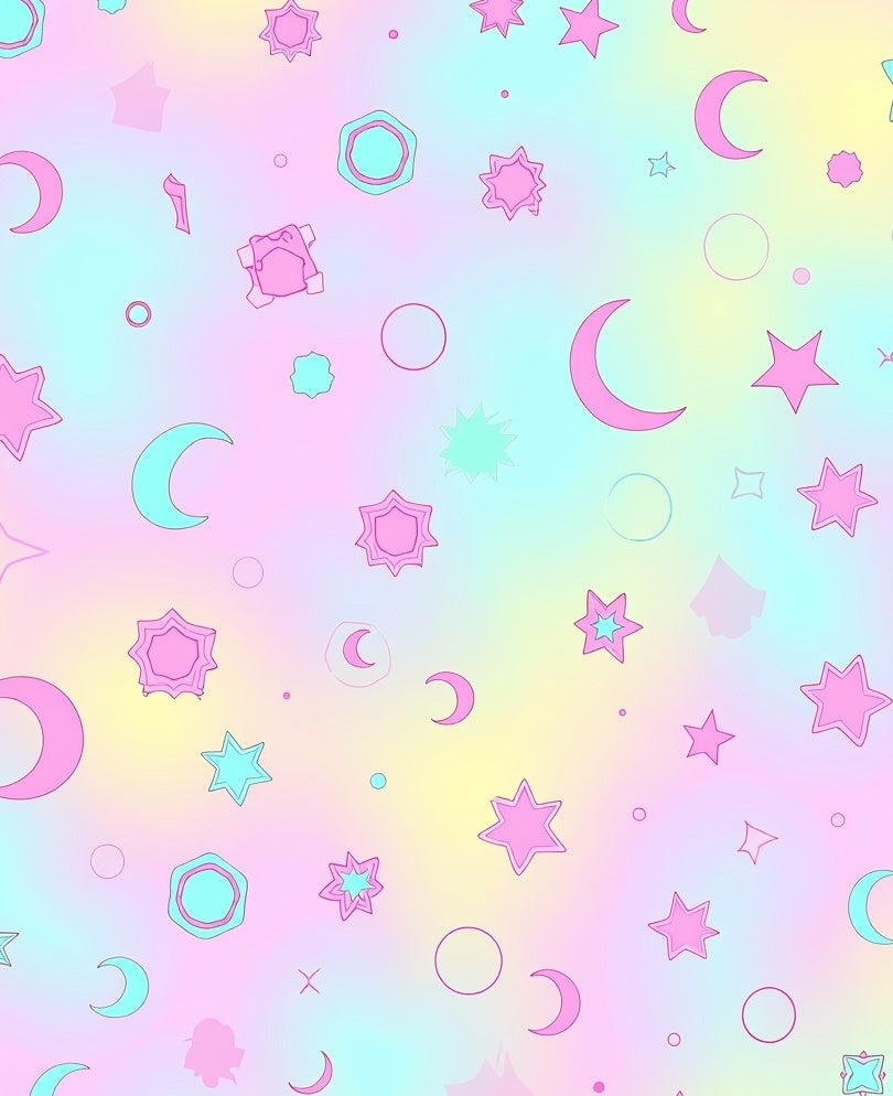 Pastel Celestial Star Moon Pattern Rug