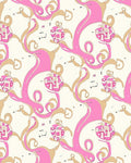 Pink Abstract Swirls Pattern Rug