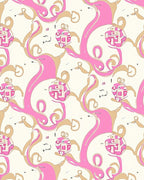 Pink Abstract Swirls Pattern Rug