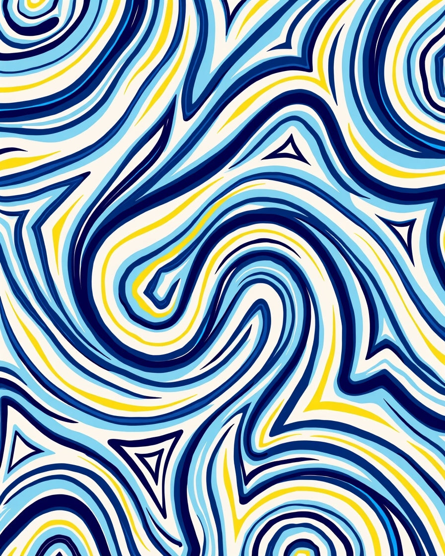 Abstract Swirls Triangles Pattern Design Rug
