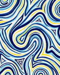 Abstract Swirls Triangles Pattern Design Rug