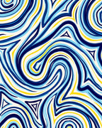 Abstract Swirls Triangles Pattern Design Rug