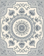 Intricate Floral Mandala Inspired Design Rug