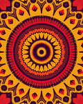 Radiant Mandala Patterned Sunburst Rug