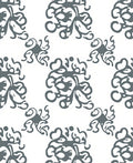 Ornate Floral Patterned Grey Rug