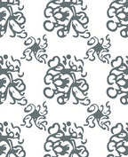 Ornate Floral Patterned Grey Rug
