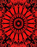 Bold Red Radial Geometric Art Rug