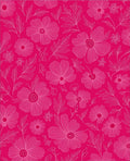 Hot Pink Floral Outline Design Rug