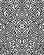 Intricate Tribal Black and White Pattern Rug