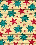 Teal Turtle Starfish Pattern Rug
