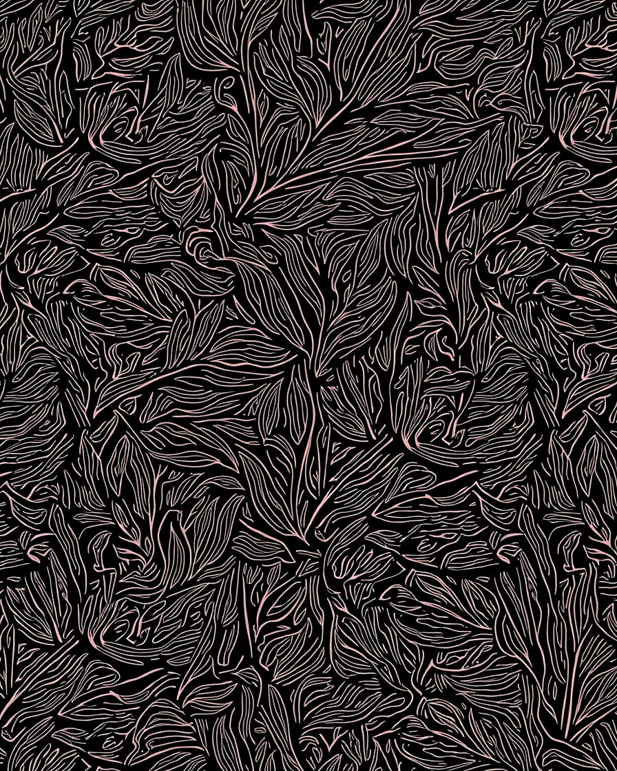 Abstract Pink Line Art Botanical Rug