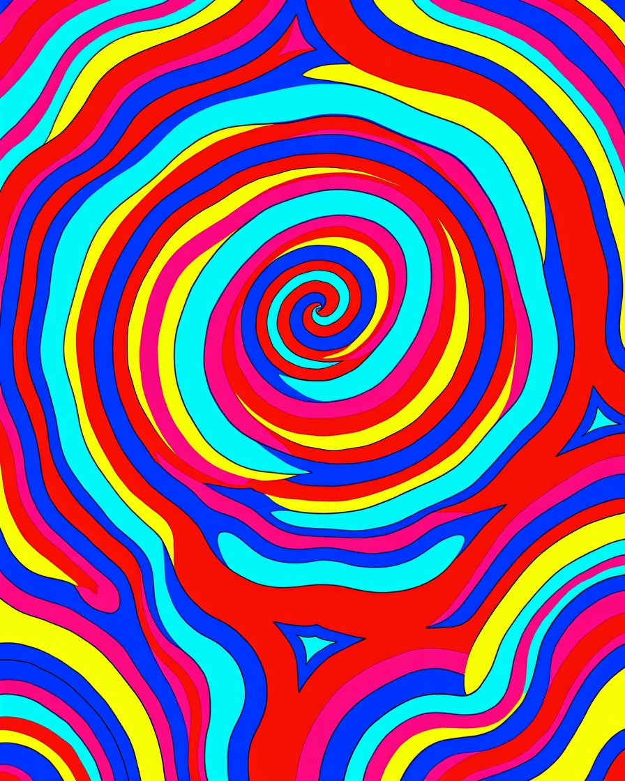 Vibrant Swirls Groovy Pattern Rug