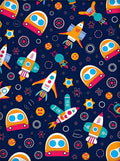 Space Travel Rocket Ship Pattern Rug