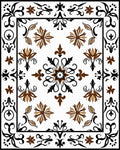 Ornate Floral Motif Brown Brown Rug